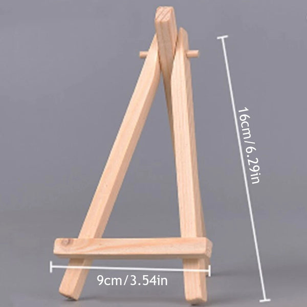 Mini Easel with Glass clip frame, desktop stand natural wooden