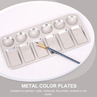 AOOKMIYA AOOKMIYA  2 Pcs Model Paints Stainless Steel Palette Pigment Plates Color Mixing Painting Watercolor Trays Student Drawing Child