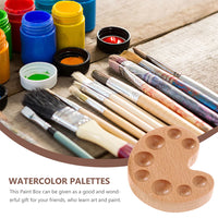 AOOKMIYA  2 Pcs Palette Watercolor Palettes Lid Blenders Wood Paint Trays Paints Oil Wooden Painting