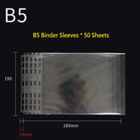 2-Ring Binder A4 Landscape Paper Organizer Document Binder A5 B5 Transparente Binder Mangas Pasta de arquivo de 2 buracos Para documentos