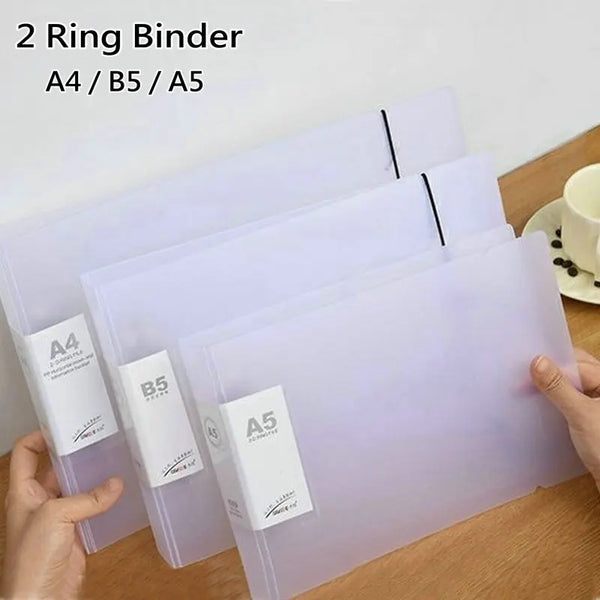 2-Ring Binder A4 Landscape Paper Organizer Document Binder A5 B5 Transparente Binder Mangas Pasta de arquivo de 2 buracos Para documentos