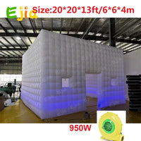 20/26FT LED Inflatable Night Club Tent Large  White Air Cube Tent House with Blower Inflatable Night Club for Party Exhibition