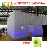 20/26FT LED Inflatable Night Club Tent Large  White Air Cube Tent House with Blower Inflatable Night Club for Party Exhibition