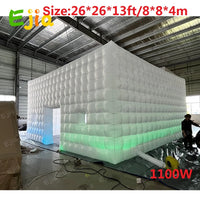 20/26FT LED Inflatable Night Club Tent Large  White Air Cube Tent House with Blower Inflatable Night Club for Party Exhibition
