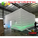 20/26FT LED Inflatable Night Club Tent Large  White Air Cube Tent House with Blower Inflatable Night Club for Party Exhibition
