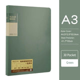 20/30/40/60 Pocket Folder A3 Clear Sleeves Display Book Transparent Sheet Protector Booklet A3 Document Organizer Paper Holder