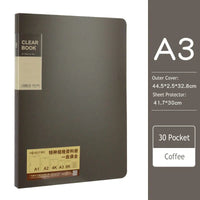 20/30/40/60 Pocket Folder A3 Clear Sleeves Display Book Transparent Sheet Protector Booklet A3 Document Organizer Paper Holder