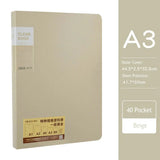 20/30/40/60 Pocket Folder A3 Clear Sleeves Display Book Transparent Sheet Protector Booklet A3 Document Organizer Paper Holder