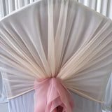200 PCS Pre tied Romatic Voile Chiffon Chair Sash Ruffled Banquet  Chair Cover & Hood Cruly Willow