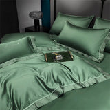 2000TC Egyptian Cotton Bedding Set Luxury Jacquard Duvet Cover Set with Sheet Green Comforter Covers Pillowcases Bed Linen