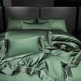 2000TC Egyptian Cotton Bedding Set Luxury Jacquard Duvet Cover Set with Sheet Green Comforter Covers Pillowcases Bed Linen