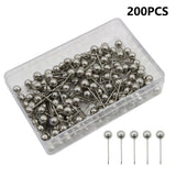 200pcs DIY Reusable Bulletin Board Push Pins Round Head For Pinboard With Steel Tip Office Home Use Map Push Pins Durable