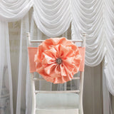 2020 New Arrival 100PCS/Lot  Wedding Decoration Wholesale Salmon Handmade Satin  Flower With Spandex Chair Band Chair Sash