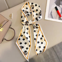 2023 Fashion Floral Print Silk Scarf Women Thin Neck Long Scarves Narrow Office Lady Shawl Bandanas Female Skinny Hairbands