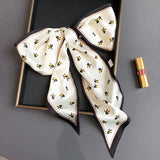 2023 Fashion Floral Print Silk Scarf Women Thin Neck Long Scarves Narrow Office Lady Shawl Bandanas Female Skinny Hairbands