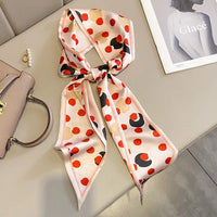 2023 Fashion Floral Print Silk Scarf Women Thin Neck Long Scarves Narrow Office Lady Shawl Bandanas Female Skinny Hairbands