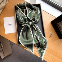 2023 Fashion Floral Print Silk Scarf Women Thin Neck Long Scarves Narrow Office Lady Shawl Bandanas Female Skinny Hairbands