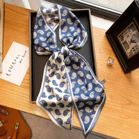 2023 Fashion Floral Print Silk Scarf Women Thin Neck Long Scarves Narrow Office Lady Shawl Bandanas Female Skinny Hairbands