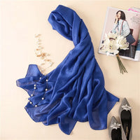 2023 Luxury Brand Women Fashion Scarf Plain Solid Silk Linen Shawls Scarves Summer Lady Bandanas Pashmina Foulard Hijab 180*90Cm