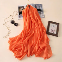 2023 Luxury Brand Women Fashion Scarf Plain Solid Silk Linen Shawls Scarves Summer Lady Bandanas Pashmina Foulard Hijab 180*90Cm