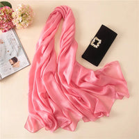 2023 Luxury Brand Women Fashion Scarf Plain Solid Silk Linen Shawls Scarves Summer Lady Bandanas Pashmina Foulard Hijab 180*90Cm