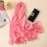 2023 Luxury Brand Women Fashion Scarf Plain Solid Silk Linen Shawls Scarves Summer Lady Bandanas Pashmina Foulard Hijab 180*90Cm