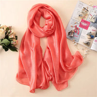 2023 Luxury Brand Women Fashion Scarf Plain Solid Silk Linen Shawls Scarves Summer Lady Bandanas Pashmina Foulard Hijab 180*90Cm