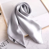 2023 New Fashion Summer Silk Square Scarf Solid Women Satin Neck Hair Tie Band Soft Beach Hijab Head Female Foulard Free Shiping