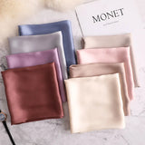 2023 New Fashion Summer Silk Square Scarf Solid Women Satin Neck Hair Tie Band Soft Beach Hijab Head Female Foulard Free Shiping