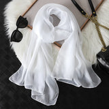 2023 New Fashion Summer Women soild color Beach Scarf Silk Shawls Headband Female Headband Wraps Sunscreen Hijab Wholesale