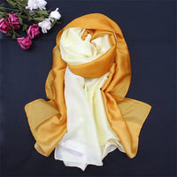 2023 New Summer Gradient Silk Scarf For Women/Ladies Fashion Long Shawls and Wraps Pashmina Scarves foulard soie 190*110CM