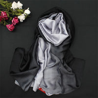 2023 New Summer Gradient Silk Scarf For Women/Ladies Fashion Long Shawls and Wraps Pashmina Scarves foulard soie 190*110CM