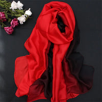 2023 New Summer Gradient Silk Scarf For Women/Ladies Fashion Long Shawls and Wraps Pashmina Scarves foulard soie 190*110CM