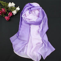 2023 New Summer Gradient Silk Scarf For Women/Ladies Fashion Long Shawls and Wraps Pashmina Scarves foulard soie 190*110CM