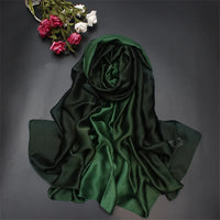 2023 New Summer Gradient Silk Scarf For Women/Ladies Fashion Long Shawls and Wraps Pashmina Scarves foulard soie 190*110CM