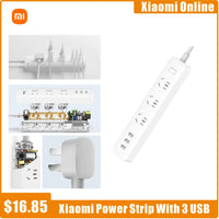 2023 Xiaomi power strip With 3 USB Extension Socket Plug Fast Charging Power Multifunctional 10A 250V 2500W plug patch board