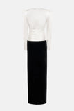 2025 release of new fashion Alessandra Rich dress in black and white dual color, high-end designer handmade long dresses