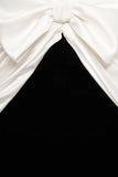 2025 release of new fashion Alessandra Rich dress in black and white dual color, high-end designer handmade long dresses