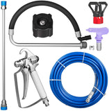 AOOKMIYA 220V High Pressure Airless Spray Paint Gun Sprayer Spraying Machine 1500W Wall with 15m high Pressure Pipe