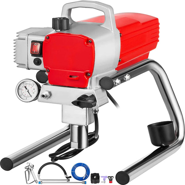 AOOKMIYA 220V High Pressure Airless Spray Paint Gun Sprayer Spraying Machine 1500W Wall with 15m high Pressure Pipe