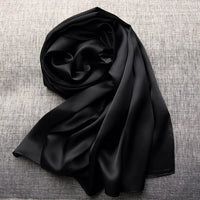 22MM Thicken 100% Silk Scarf For Women Soft Shawl  Spring  Summer New Solid Satin Long Scarf Women's Scarf  Shawl