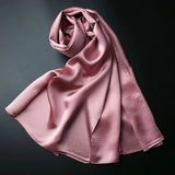 22MM Thicken 100% Silk Scarf For Women Soft Shawl  Spring  Summer New Solid Satin Long Scarf Women's Scarf  Shawl