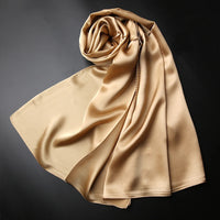 22MM Thicken 100% Silk Scarf For Women Soft Shawl  Spring  Summer New Solid Satin Long Scarf Women's Scarf  Shawl