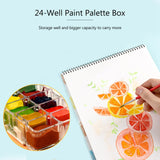 AOOKMIYA  24- Airtight Leak Watercolor Paint Palette Box for Watercolors Half Pans, Acrylic, Gouache and Oil Paint