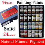24 colors Solid Painting Paints Natural pigment for Chinese Painting Mineral Pigment Paints