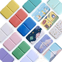 AOOKMIYA  24Grid Folding Watercolor Palette Watercolor Paint Tray Box Renovate Cover Pigment Box Painting Tool Artistic Drawing Supplies