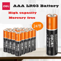 24PCS/BOX Deli 18507 Megactive Alkaline Battery 1.5V AAA  LR03 high capacity Mercury free battery for  Remote Controller Toy