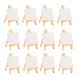 AOOKMIYA 24Pcs Artists Mini Easel +3 Inch X3 Inch Mini Canvas Set Painting Kids Craft DIY Drawing Small Table Easel for School