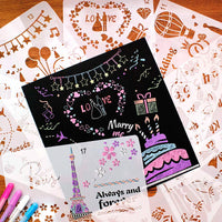 28 estênceis para diy scrapbooking cartão fazendo vários bolo/carta/estêncil flor conjunto para pintura e decoração