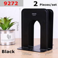 2PCS/SET Deli 9270 9271 9272 9262 9263 Metal Book Stands 150-230mm Blue Black Steel Book Ends